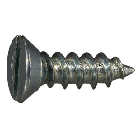Midwest Fastener Sheet Metal Screw, #6 x 1/2 in, Zinc Plated Steel Flat Head Slotted Drive, 60 PK 61562